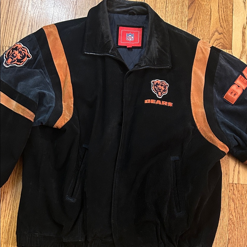 NFL Bears Black and Orange Bomber Jacket